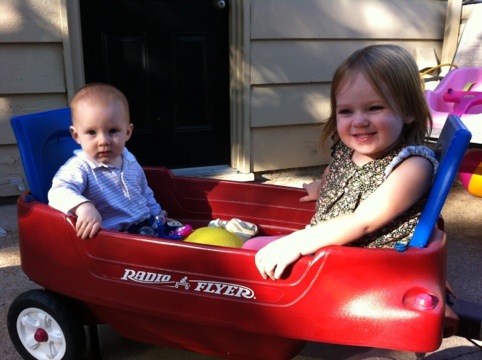 Mark waving goodbye and a wagon ride photo 2